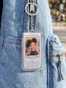 Customizable Acrylic Phone Keychains, 1/3/5pcs, Printed With Photos Of Your Family/Pets/Baby, Perfect As Keys, Backpacks Or Birthday Party Souvenirs. - Multicolor - View 8