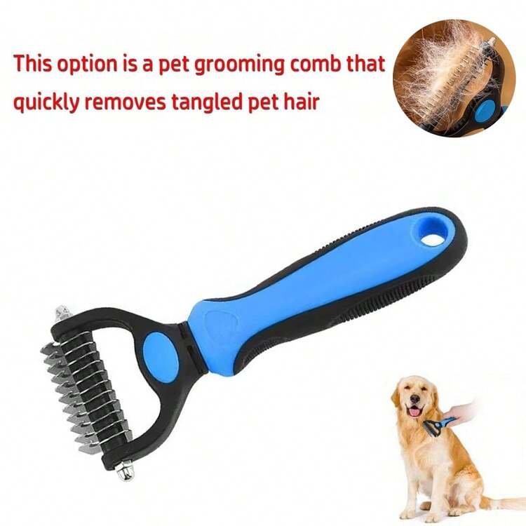 Lược chải lông 2 trong 1 cho chó & mèo - Lược thép không gỉ cho lớp lông tơ để gỡ rối & loại bỏ lông rụng - Thiết kế công thái học, tái sử dụng - Ngăn ngừa quá nhiệt & kích ứng da vào mùa hè - Sản phẩm thiết yếu cho bộ lông khỏe mạnh - Nhiều màu - Xem 14