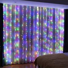 USB Powered Curtain Fairy Lights, Remote Control 8 Flashing Modes, Suitable For Christmas, Halloween, Wedding, Birthday, Party, Home Garden, Holiday Decoration - USB Curtain Light String - View 25