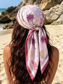 1pc Summer Beach Resort Boho Ocean Element Print Bandana - Multicolor - View 8
