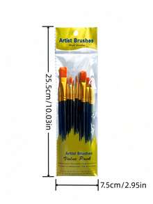 10pcs/Set 2026 New Plastic Handle Paint Brush Set, Oil Painting, Watercolor, Hand Painting, Art Brush Set / Small Amount Of Glue Overflow Is Normal - Multicolor - View 6
