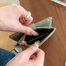 Korean Style Square Buckle Minimalist Women's Short Wallet, Multifunctional Card Holder, Foldable, Multiple Card Slots, Large Capacity - Multicolor - View 9