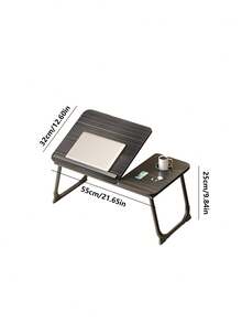 1件床/沙發筆電桌 - 可折疊床托盤桌附杯架，便攜式腿部設計，適用於工作、閱讀、寫作和早餐，返校季節 - 彩色 - 查看 7