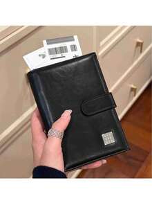 RFID 防盜護照夾，多功能大容量旅行信用卡錢包，極簡旅行護照保護套錢包 RFID 防盜名片夾旅行配件，適合女性和男性 - 彩色 - 查看 15