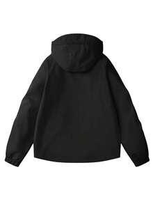 Women's Autumn/Winter Outdoor Softshell Jacket, Loose Casual Hooded Jacket For Running, Hiking, Fishing And Sports - Black - View 4