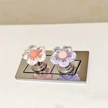 2入貓爪造型按鈕與花朵按鈕，馬桶按鈕指甲保護套，馬桶蓋掀起配件，長指甲輔助馬桶按鈕，創意馬桶配件 - 多色 - 查看 3