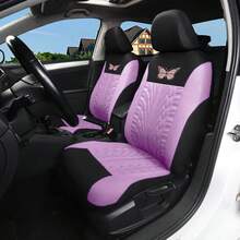 9pcs/4pcs Universal Butterfly Pattern Embroidered Car Seat Covers - Polyester Fabric, All Seasons Applicable, Airbag Compatible, Hand Washable - Suitable For Sedans, 4pcs Set Includes 2 Seats & 9pcs Set Includes 5 Seats Options) - ZYT5 - View 4