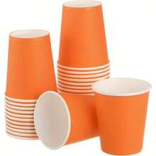 90/50/25/10/4pcs Disposable Paper Cups, Tea Cups, Water Cups, Beverage Cups, Milk Cups, Juice Cups, Coffee Cups, Suitable For Cold And Hot Drinks, Perfect For Birthday Parties, BBQ Picnics, Wedding Celebrations, Corporate Events, Father's Day, Christmas, Back To School Season, Halloween Parties And Other Gatherings - Multicolor - View 8