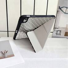 黑色底色奶油波點蕾絲 Y 型折疊平板保護殼，附筆槽，相容 iPad 10 代 Smart Case/11(A16 2025)/相容 Galaxy S9/S7/S10+/相容 /相容 - 彩色 - 查看 9