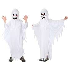 Ghost Costume Suitable For Boys And Girls Terrifying White Ghost Cloak Halloween Demon Carnival Party Costume - 彩色 - 查看 2