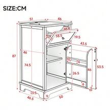 Mobile bagno in MDF, 51 x 46 x 87 cm, completamente laccato, con cassetto scorrevole e ripiani regolabili, ripiani  , gambe alte, lavabo integrato, bianco - Bianco - Visualizzare 6