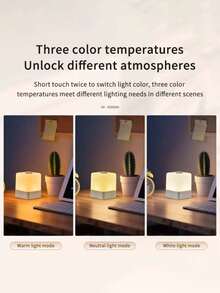 1pc Touch LED Square Bedside Lamp, Small Lamp, Wireless LED Light, 16 Colors/3 Modes, USB Powered And Rechargeable, Portable Design, Battery Capacity: 800mAh, Suitable For Bedroom Lighting, Bedside, Study, Desk Lighting, Room Decor, Bedroom Decor, Lighting Fixtures, Living Room Light, Room Decor, Travel, Bedroom Night Light, Home Decor, Gaming Light, Gift, Bedroom Lamp, Wireless Wall Lamp, - Square Patting Light - View 11