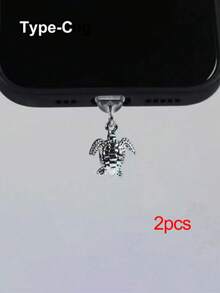 1pc Turtle Alloy Phone Dust Plug Pendant, Phone Accessory Decoration, Compatible With IOS And Android Systems, Suitable For Lightning Type-C Interface Dust Plug - Multicolor - View 10