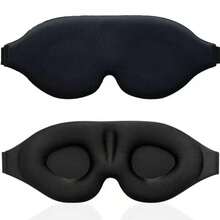 1个3D睡眠眼罩，眼镜轮廓夜间眼罩，办公室和学校午睡遮光眼罩，旅行配件，送给家人、同事和朋友的礼物 - 黑色 - 查看 28