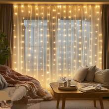 USB Powered Curtain Fairy Lights, Remote Control 8 Flashing Modes, Suitable For Christmas, Halloween, Wedding, Birthday, Party, Home Garden, Holiday Decoration - USB Curtain Light String - View 15