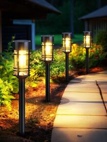 Outdoor Waterproof Solar Lights, 1/2/3/Pcs LED Solar Garden Lights, Outdoor Solar Pathway Lights, Outdoor Solar Lights, Automatic On/Off, Garden Decoration, Suitable For Yard, Patio, Landscape, Flower Pots, Walkway (Warm White Light) - Ground Lawn Lamp - View 3