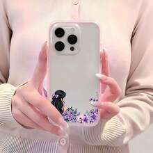 1 buah Casing Ponsel Bingkai Pink Transparan Minimalis Pelindung Lensa Anti Jatuh Anti Benturan Motif Gaun Ungu untuk Tampilan Belakang Wanita, Kompatibel dengan iPhone 16 Pro Max 17/16/15/14 Plus/13/12/11 Air dan Seri Lainnya - MultiWarna - View 4