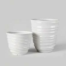 Round White Plastic Planter|16"*16"*18", Durable Lightweight Plant Container For Indoor & Outdoor Greenery Arrangements - 預設 - 查看 4
