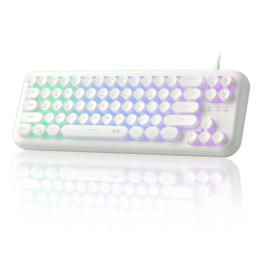 MageGee TS91/92 60% Compact Wired Keyboard 61 Keys RGB Backlit Small Portable Office Computer Membrane Keyboard Compatible With Windows PC Laptop Game Console
