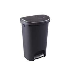 Rubbermaid Classic - Papelera de alta calidad de 13 galones con tapa y pedal de acero inoxidable cubeta de basura para cocina hogar oficina cochera - Negro 10 piezas - Ver 2