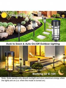 Outdoor Waterproof Solar Lights, 1/2/3/Pcs LED Solar Garden Lights, Outdoor Solar Pathway Lights, Outdoor Solar Lights, Automatic On/Off, Garden Decoration, Suitable For Yard, Patio, Landscape, Flower Pots, Walkway (Warm White Light) - Ground Lawn Lamp - View 4
