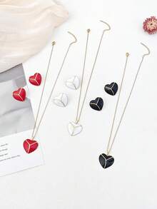 Exquisite Stainless Steel Enamel Earring & Necklace Set, Crafted From Premium Hypoallergenic Material. Perfect Match For Blouses, Tees And Blazers - Multicolor - View 7