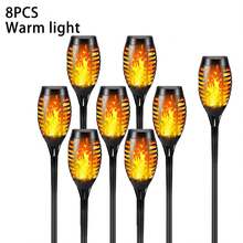 4/8/12 buah Lampu Obor Surya Luar Ruangan, Lampu Dekoratif Taman Bertenaga Surya dengan Efek Nyala Api Berkedip, Tahan Air IP44, Saklar Surya Otomatis, Cocok untuk Halaman Rumput, Pekarangan, Jalan Setapak, dan Penerangan Lanskap Jalan Masuk - cahaya hangat - View 13