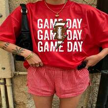 Heartfelt Daily Casual Graphic T-Shirt 100% Cotton Oversized Soft Breathable Casual Crewneck Short Sleeve Top Cute Aesthetic Vintage Street Style Fashion Lovers Casual Wearers Daily Outfit Enthusiasts Gift Givers - 紅色 - 查看 18