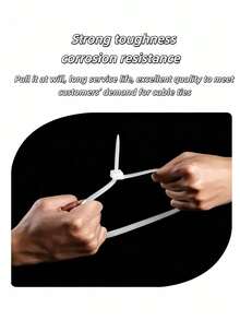 100pcs Nylon Cable Ties, Self-Locking Plastic Zip Ties, Bundling Straps, Heavy-Duty Fastening Cords, Cable Organizer Ties - One Size Fits All - View 7