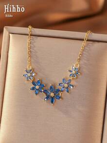 Hihho 1pc Sweet Fashion 5-Flower Pendant Necklace, Suitable For Girls, Family, Friends, Summer Exquisite Fashion Beach Party Vacation Jewelry Accessory, Perfect As A Birthday Gift - 5 Flowers - View 6