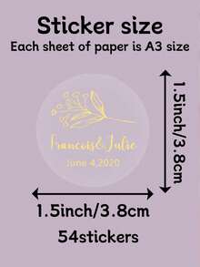 54/108/270/540pcs Customized Wedding Stickers, Personalized Round Stickers - Custom Stickers With Any Design Image Logo Text, Waterproof Stickers, Wedding Favours - Multicolor - View 2