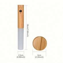 1pc/2pcs Creative Wood LED Wall Light Motion Sensor Magnetic Type-C Rechargeable Night Lamp For Kitchen Staircase - 小夜燈 - 查看 9