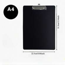 Large A4 File Box With Pen Slot, Plastic Desktop File Organizer And Writing Board, Black A4 Clip With Folding Storage, Low Profile Clip, Durable Organizer, Suitable For Office, Nursing, Medical, Minimalist Design, Smooth Surface, Office - Black - View 7