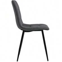 Juego de comedor moderno (5 piezas), que incluye mesa y sillas para 4 a 6 personas, mesa extensible con 4 sillas, mesa de comedor con cajones, silla de lino gris, negro - Negro - Ver 11