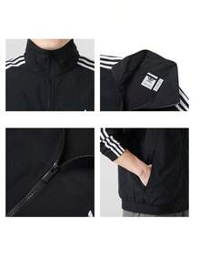 Adidas 男士運動夾克 WOVEN FBIRD TT2026 夏季新款男士復古立領運動休閒夾克 KB2466 - 黑色 - 查看 8