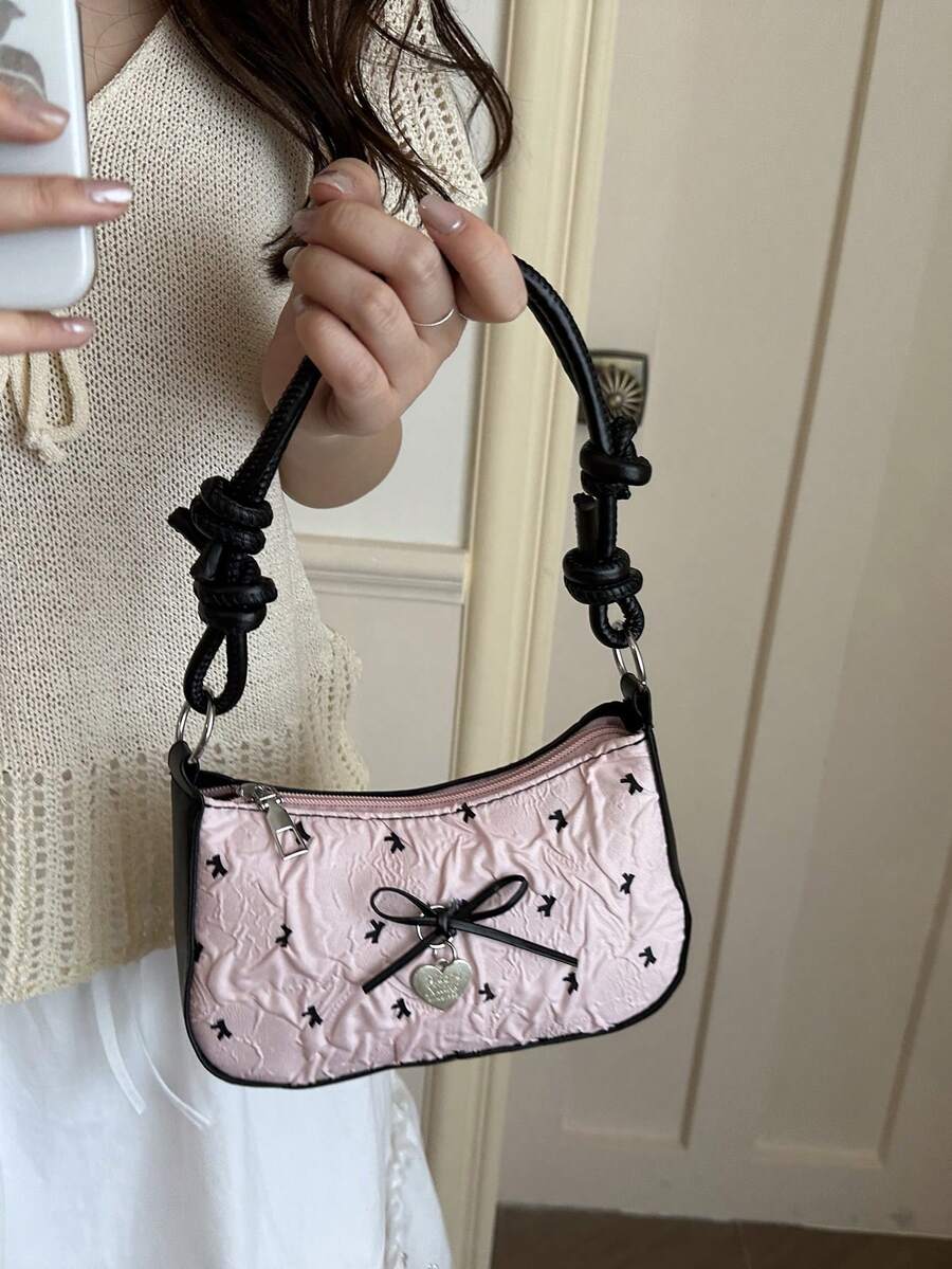 Niche High-Aesthetic Ditsy Floral Crossbody Shoulder Bag For Women 2026 New Fashion Casual Minimalist Large Capacity Pleated Handbag