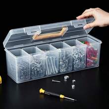 7pcs (6 Small Boxes + 1 Large Box) Tool Parts Storage Box, Multi-Compartment Portable Transparent Tool Organizer, Home Screw, Wrench, Hardware Accessories Sorting Box, Toy Organizer Box, Portable Divider Sorting Box - Ideal Storage And Tool Organizer Choice - A - View 6