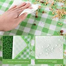 100 Pieces Of Outdoor Portable Plaid Picnic Mat - Yellow Checkered Pattern [thickened Non-woven Fabric] - View 4