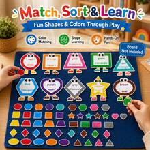 hoojojo 70pcs Felt Card Set, For Color And Shape Recognition, Matching Games, Children's Interactive Toys, Decorative Felt Cards, Classroom Games, Parent-Child Activities, Back To School Essentials, Suitable For Home, Classroom And Large Gatherings - Multicolor - View 12