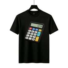 Nueva colección de parejas 2026 Calcadora Digital 1314 Frase Chida - Camiseta Casual Gym, Regalo Día del Padre  2026 - Negro - Ver 3