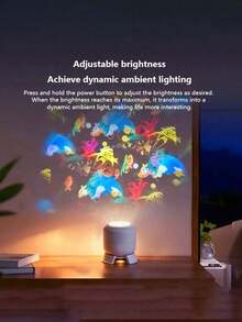1pc 360° Rotating LED Starry Ocean Projection Night Light, Dynamic Projection Lamp, Rechargeable/USB Powered Adjustable Atmosphere Light, Suitable For Baby Room, Living Room And Game Room Decoration, Ocean Theme Projection (Battery Capacity 800mAh) - Ocean Projection Light - View 11