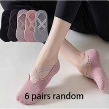 1/2/4/5/6/8 Pairs Women's Socks, Boat Socks, Short Tube Yoga Socks, Silicone Non-Slip Dance Sports Indoor Pilates Floor Fitness Socks - Multicolor - View 16
