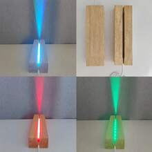1pc/6 Inch Wooden Rectangular LED Light Display Base, USB Powered, Warm/White/Colorful Light, Lighting Base, Night Light, Suitable For Photos, Crystal Glass Resin Art Night Light Decor, Room Living Room Kitchen Accessories Creative Gift, Mother's Day, Valentine's Day Gift Decor - Rectangle - View 13