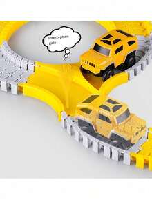 Bestselling Children's DIY Building Block Track Assembly Toy, Electric Track Engineering Vehicle Set Assembly Toy, Electric Track Racing Car Toy, Children's Educational Track Car Small Train, Connectable Track Design, Perfect For Christmas, Easter, Halloween, New Year And Birthday Gifts. Batteries Not Included - Multicolor - View 9