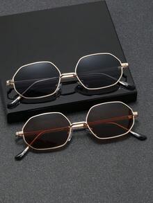 1pc Men's Metal Full Frame Personalized Exquisite Fashion Glasses, Suitable For Holiday Gift Shopping, Parties, Family Outings, Dates And Other Occasions, Fits Various Face Shapes - Multicolor - View 12