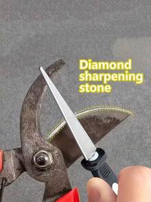 1 pieza/2pcs Piedra de Afilar de Diamante Doble Cara Premium - Piedra de Afilar de Uso Dual Plana y Curva - Adecuada para Cuchillos - Tijeras - Herramientas de Jardinería - Camping al Aire Libre - Caza - Piedra de Afilar Portátil - Material Abrasivo Duradero - Perfecta para Cuchillos - Tijeras - Tijeras de Podar - Herramientas de Jardinería - Plateado - Ver 3