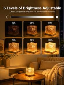 Lampu Proyeksi LED Riak Air RGB 16 Warna dengan Kontrol Jarak Jauh & Saklar Sentuh, Lampu Malam Kubus Kristal yang Dapat Diredupkan Bertenaga USB untuk Kamar Tidur, Dekorasi Ruangan, Pesta, Bar, Restoran & Pencahayaan Suasana Rumah - cahaya polikromatik - View 8