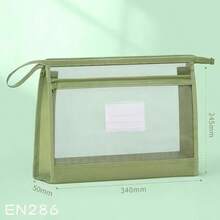 1pc A4 Double Zipper File Bag, Transparent Front For Easy Identification, Suitable For Office And Study Use, Applicable For Documents, Cosmetics, School Supplies, Travel Supplies, Storage Items, Essential File Bag For Back To School Season - Multicolor - View 11