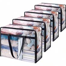 1/4 Blanket Storage Bag, 40L Extra Large Transparent Plastic Storage Bag, Used For Storing Clothes, Quilts, Bedding, Moving Supplies, With Zipper And Reinforced Handles - Multicolor - View 10