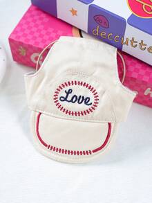 PETCIRCLE 1pc Pet Hat Pet Supplies Spring/Summer New Dog Sun Hat Small Dog Baseball Cap LOVE Baseball Cap - Multicolor - View 5